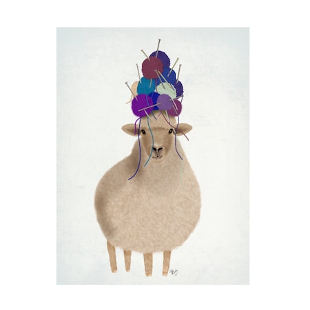 Fab Funky 'Sheep With Wool Hat Full' Canvas Art, 14x19